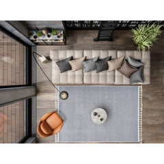 Grey Microfiber Area Rug – Modern Machine Made Rug, 9 mm Pile Height, Dust Resistant