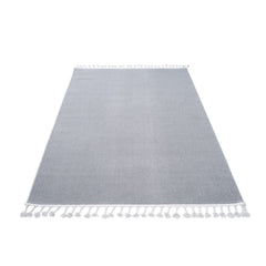 Grey Microfiber Area Rug – Modern Machine Made Rug, 9 mm Pile Height, Dust Resistant
