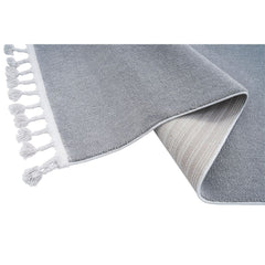 Grey Microfiber Area Rug – Modern Machine Made Rug, 9 mm Pile Height, Dust Resistant