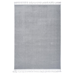 Grey Microfiber Area Rug – Modern Machine Made Rug, 9 mm Pile Height, Dust Resistant