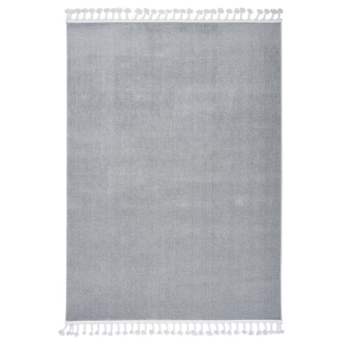 Grey Microfiber Area Rug – Modern Machine Made Rug, 9 mm Pile Height, Dust Resistant