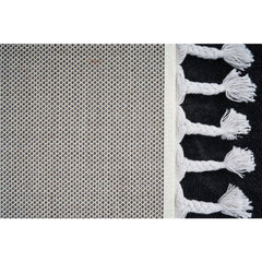 Modern Microfiber Area Rug - Porirua Black Machine Made Carpet, 9mm Pile