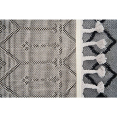 Light Grey Area Rug – Geometric Microfiber Machine Made Carpet with Soft Texture