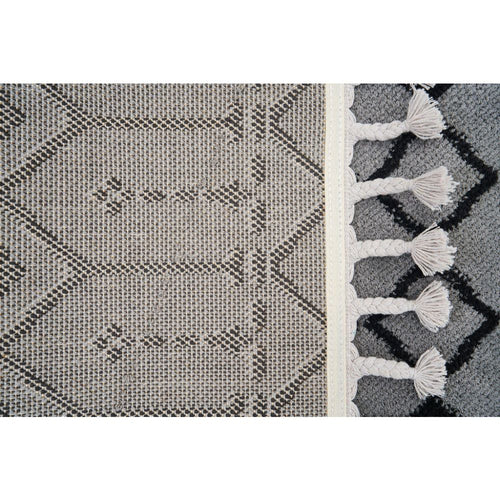 Light Grey Area Rug – Geometric Microfiber Machine Made Carpet with Soft Texture