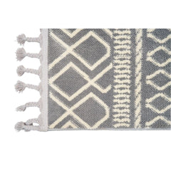 Microfiber Area Rug – Machine Made Geometric Cream Carpet With Soft Texture