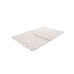 Cream Geometric Rug – Machine Made Area Rug with Scandinavian Style Design