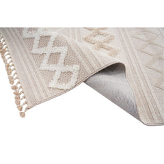 Cream Geometric Rug – Machine Made Area Rug with Scandinavian Style Design