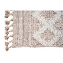 Cream Geometric Rug – Machine Made Area Rug with Scandinavian Style Design