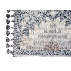 Blue Geometric Area Rug – Machine Made Rug With Scandinavian Style Carpet