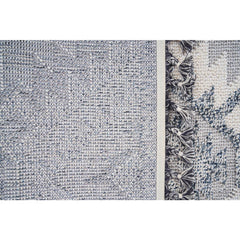 Blue Geometric Area Rug – Machine Made Rug With Scandinavian Style Carpet