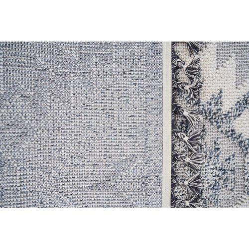 Blue Geometric Area Rug – Machine Made Rug With Scandinavian Style Carpet