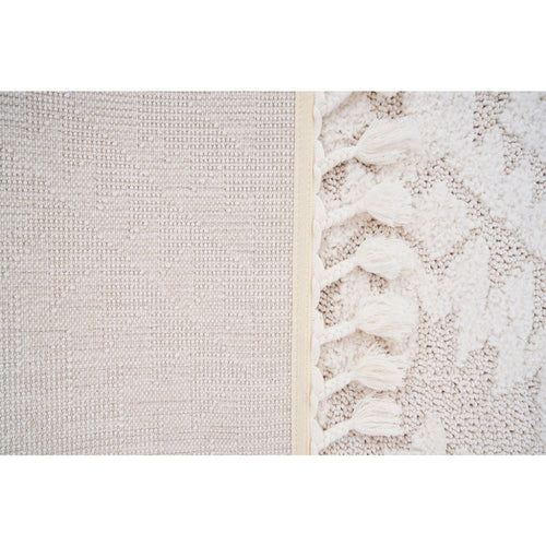 Cream Geometric Area Rug – Machine Made Rug With Scandinavian Style Carpet