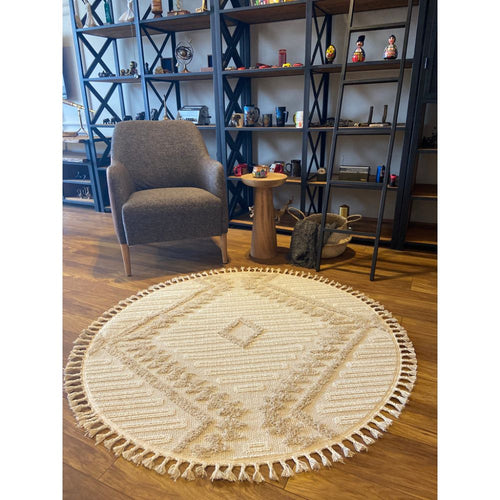 Geometric Area Rug – Machine Made Cream Rug with Scandinavian Style Design