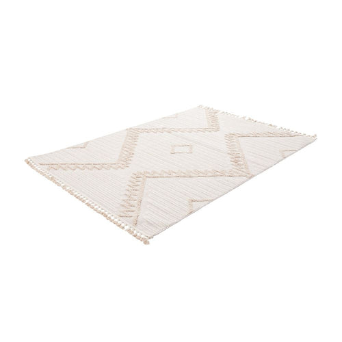 Geometric Area Rug – Machine Made Cream Rug with Scandinavian Style Design