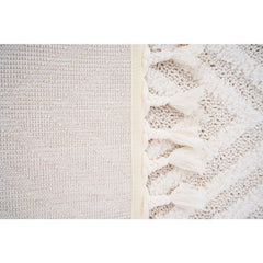 Cream Zigzag Area Rug – Machine Made Flatweave Rug With Scandinavian Style Design