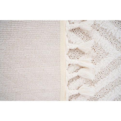 Cream Zigzag Area Rug – Machine Made Flatweave Rug With Scandinavian Style Design