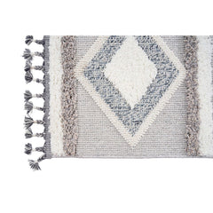 Blue Geometric Area Rug - Machine Made Rug With Scandinavian Style Carpet