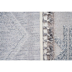 Blue Geometric Area Rug - Machine Made Rug With Scandinavian Style Carpet