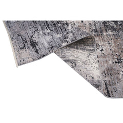 Modern Viscose Area Rug – Grey Machine Made Rug for Living Room Luxury