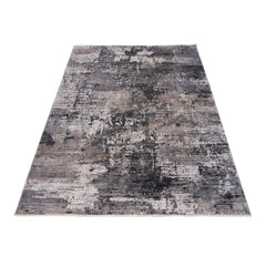 Modern Viscose Area Rug – Grey Machine Made Rug for Living Room Luxury
