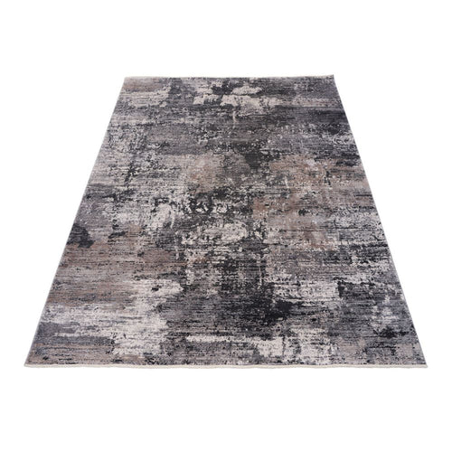 Modern Viscose Area Rug – Grey Machine Made Rug for Living Room Luxury