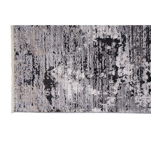 Modern Viscose Area Rug – Grey Machine Made Rug for Living Room Luxury