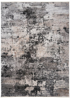 Modern Viscose Area Rug – Grey Machine Made Rug for Living Room Luxury