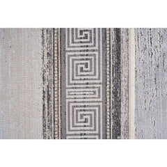 Grey Viscose Area Rug – Machine Made Rug With Grey Frame | Antislip Luxury Carpet