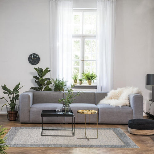 Grey Viscose Area Rug – Durable Machine Made Rug for Living Room by Dolce Vita