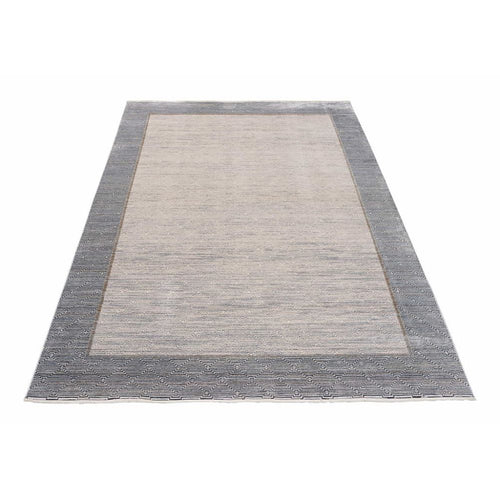 Grey Viscose Area Rug – Durable Machine Made Rug for Living Room by Dolce Vita