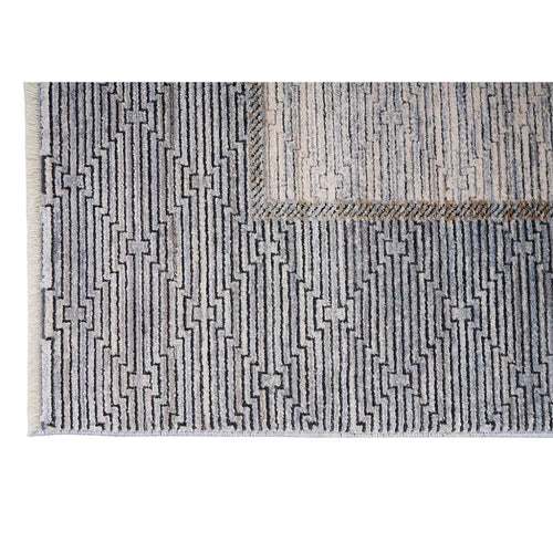 Grey Viscose Area Rug – Durable Machine Made Rug for Living Room by Dolce Vita