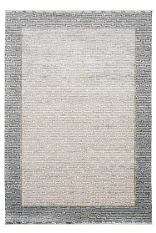 Grey Viscose Area Rug – Durable Machine Made Rug for Living Room by Dolce Vita