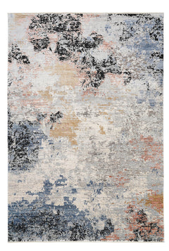 Modern Viscose Area Rug – Beige Machine Made Carpet for Living Room