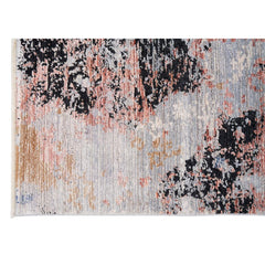 Modern Viscose Area Rug – Beige Machine Made Carpet for Living Room