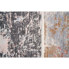 Modern Viscose Area Rug – Beige Machine Made Carpet for Living Room