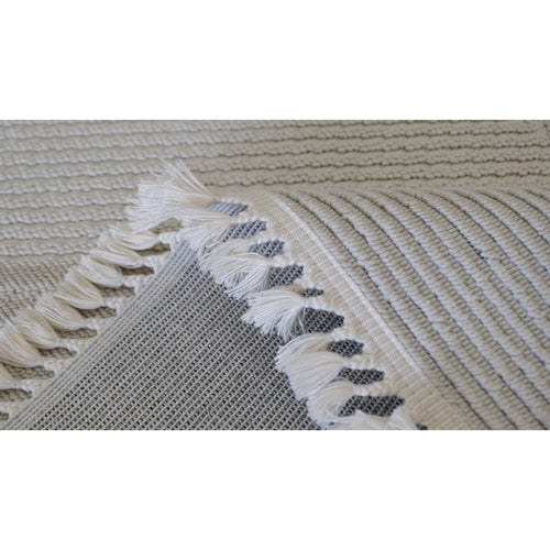 Grey Geometric Area Rug – Machine Made Flatweave Non Slip Floor Carpet by Dolce Vita