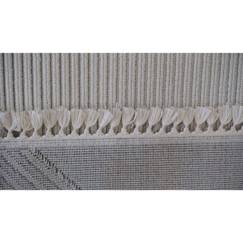 Grey Geometric Area Rug – Machine Made Flatweave Non Slip Floor Carpet by Dolce Vita