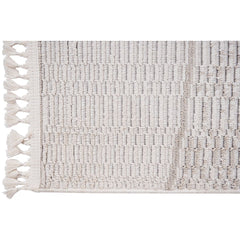 Cream Geometric Area Rug – Machine Made Rug with Scandinavian Style Carpet