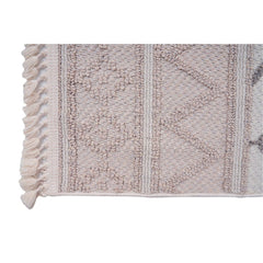 Cream Geometric Area Rug - Machine Made, Robot Vacuum Friendly & Anti Slip Carpet