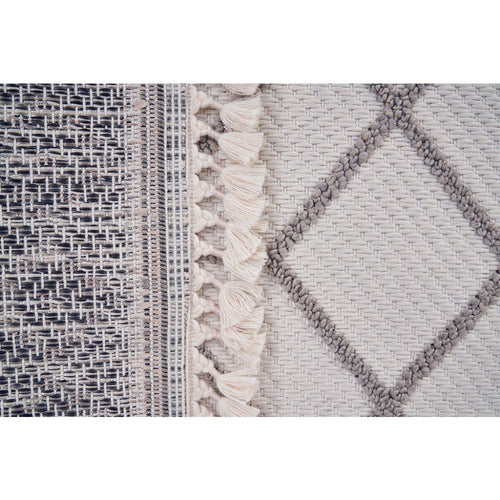 Cream Geometric Area Rug - Machine Made, Robot Vacuum Friendly & Anti Slip Carpet