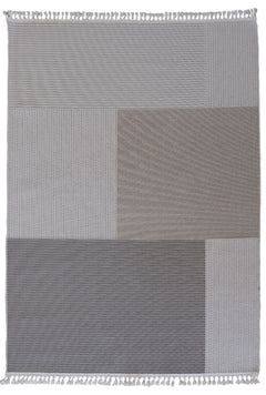 Cream Geometric Area Rug – Machine Made Rug | Scandinavian Style Carpet