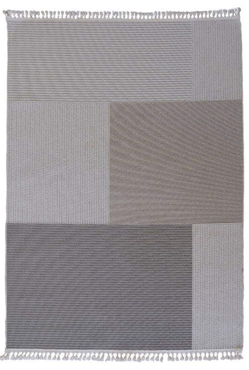 Cream Geometric Area Rug – Machine Made Rug | Scandinavian Style Carpet