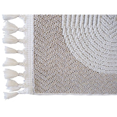 Geometric Area Rug – Machine Made Cream Carpet | Anti Slip, Easy Clean