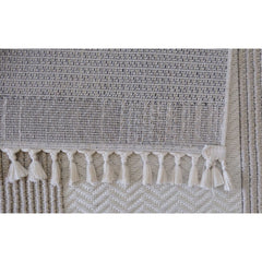 Geometric Area Rug – Machine Made Cream Carpet | Anti Slip, Easy Clean