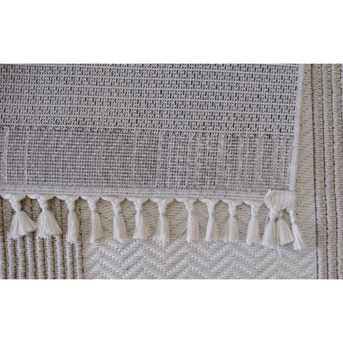 Geometric Area Rug – Machine Made Cream Carpet | Anti Slip, Easy Clean