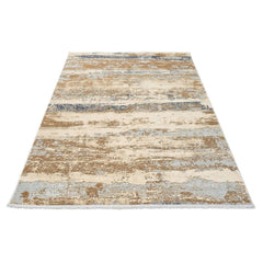 Modern Area Rug - Brown Machine Made Carpet With Soft Texture & 10mm Pile