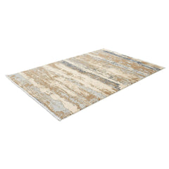 Modern Area Rug - Brown Machine Made Carpet With Soft Texture & 10mm Pile