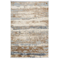 Modern Area Rug - Brown Machine Made Carpet With Soft Texture & 10mm Pile