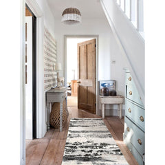 Modern Area Rug – Black Machine Made Polypropylene Carpet with Soft Texture