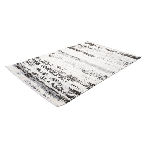 Modern Area Rug – Black Machine Made Polypropylene Carpet with Soft Texture